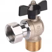 Шаровой кран Stout с накидной гайкой угловой, ВР/накидная гайка, ручка бабочка 3/4x3/4