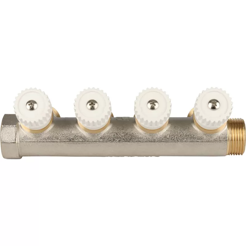 Коллектор Stout с регулировочными клапанами 3/4, 4 отвода 3/4