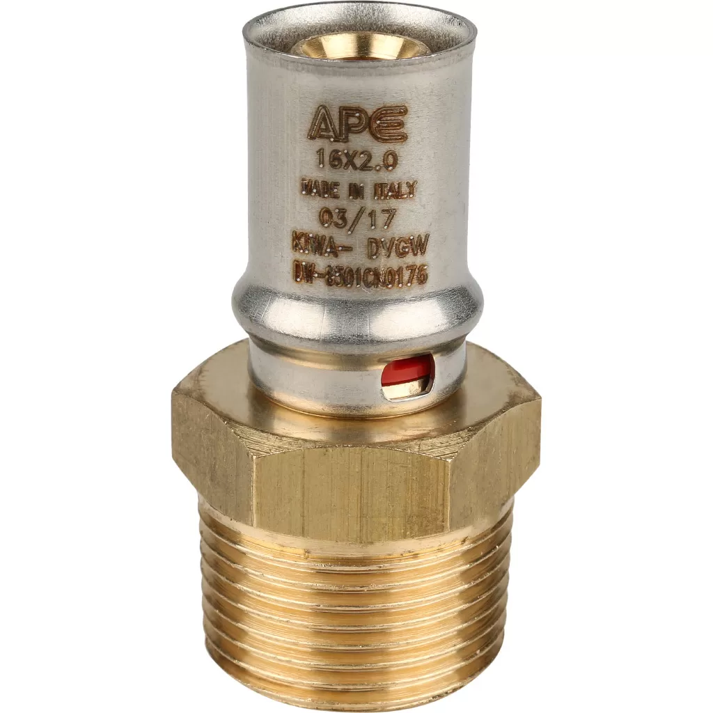 Переходник с наружной резьбой прессовой Stout 3/4 x 16 Переходник с наружной резьбой прессовой Stout 3/4 x 16