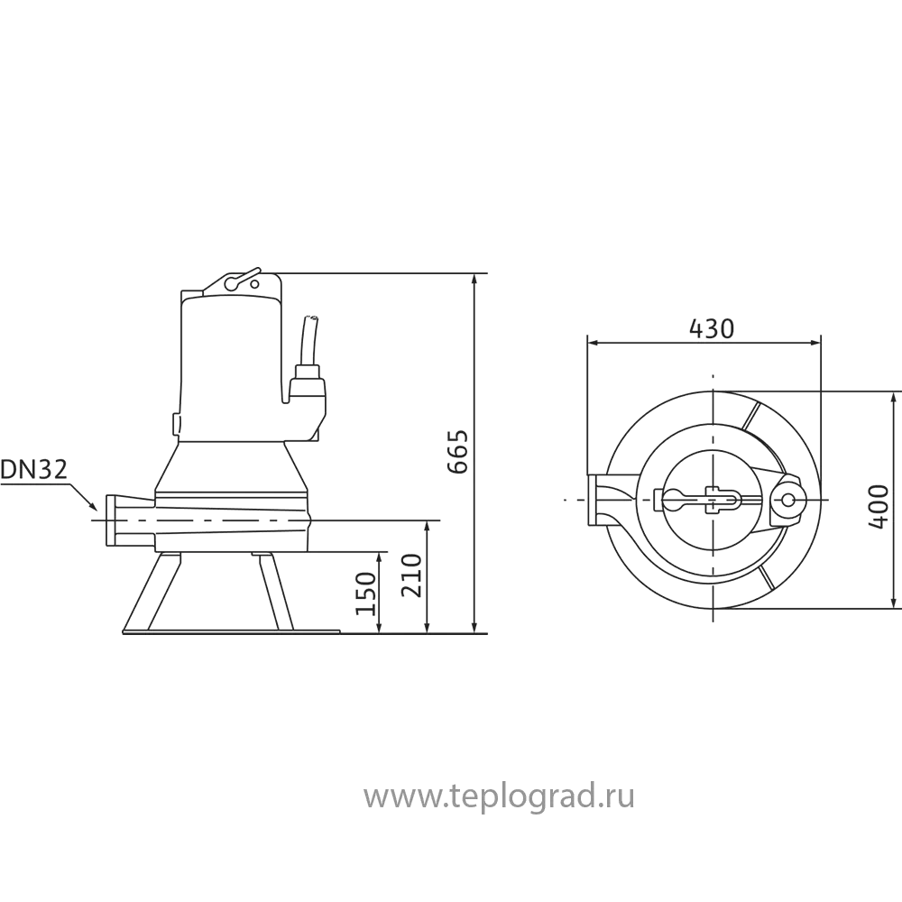 Дренажный насос Wilo Drain MTC 32 F 55.13/66 Ex 3x400В