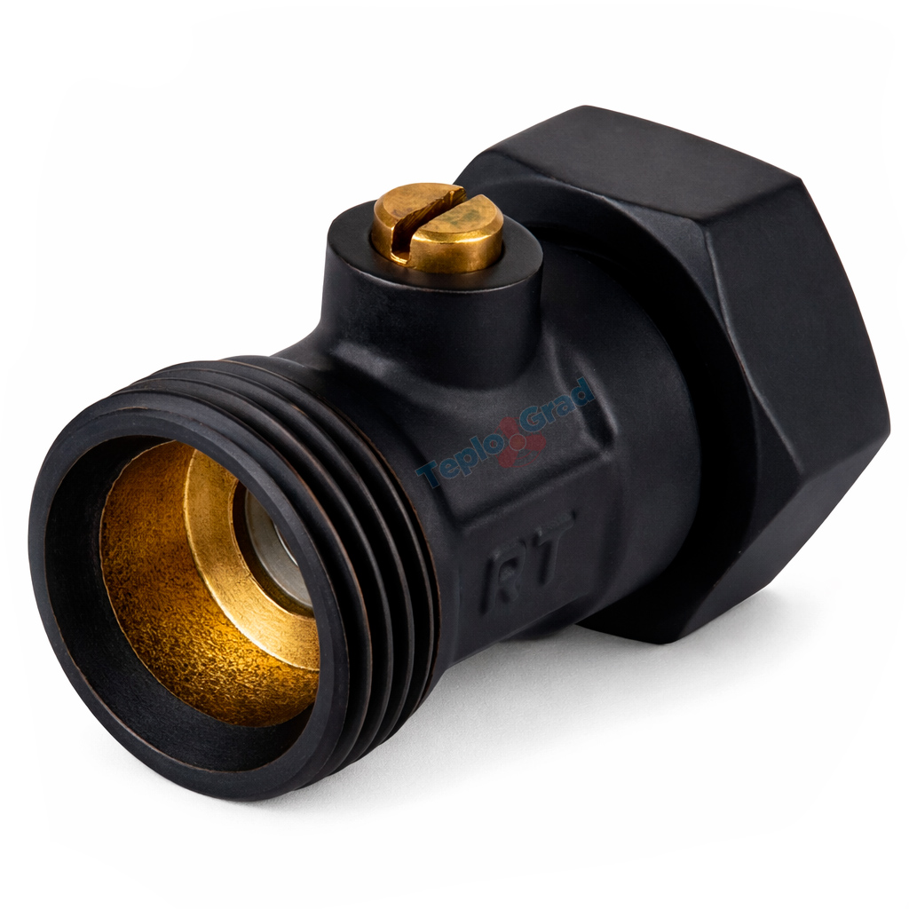 Набор нижнего подключения Royal Thermo прямой черный 3/4 раздельный