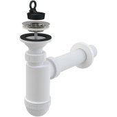 Сифон бутылочный для раковины AlcaPlast A41 11/4 с решеткой из нержавеющей стали