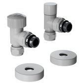 Набор термостатический угловой Royal Thermo Design Pro 15мм М30х1,5 (белый)