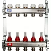 Коллектор Stout на 5 выходов из нержавеющей стали с расходомерами - SMS 0917 000005 Коллектор Stout на 5 выходов из нержавеющей стали с расходомерами - SMS 0917 000005