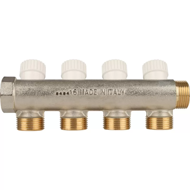 Коллектор Stout с регулировочными клапанами 3/4, 4 отвода 3/4