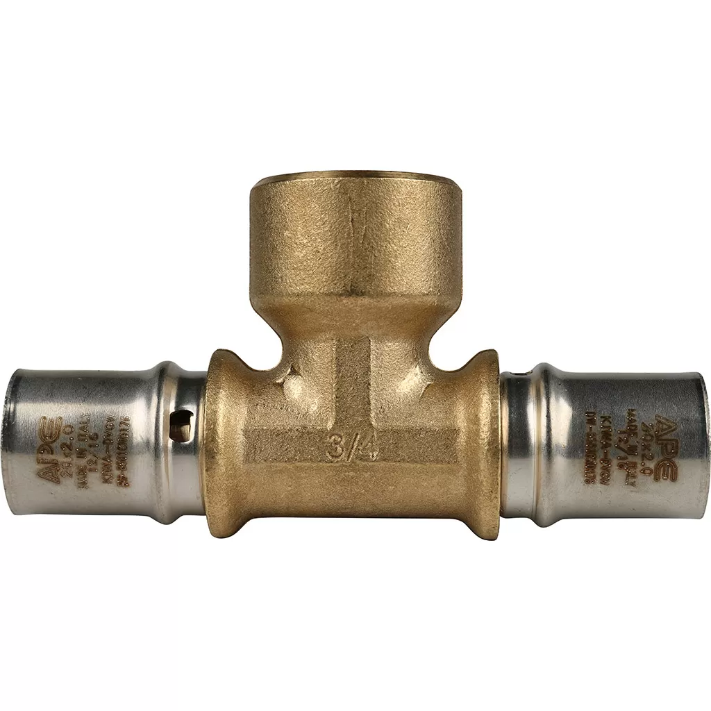 Тройник переходной с внутренней резьбой прессовой Stout 20 x 3/4 x 20