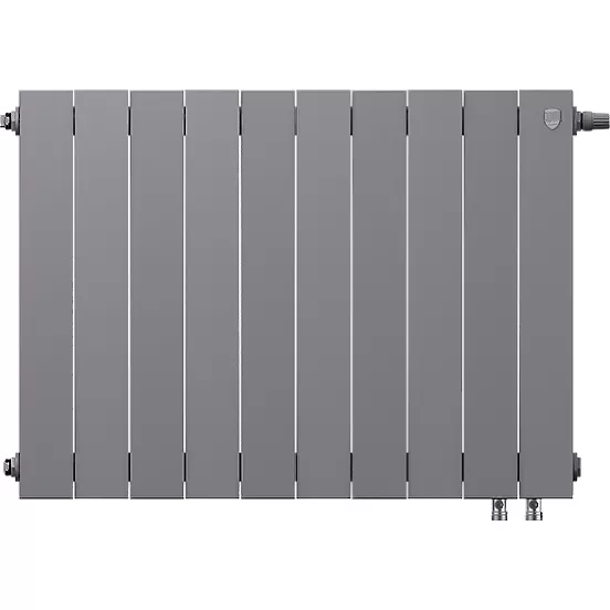 Биметаллический радиатор Royal Thermo PianoForte 500 Silver Satin VDR80 10 секций с нижним подключением