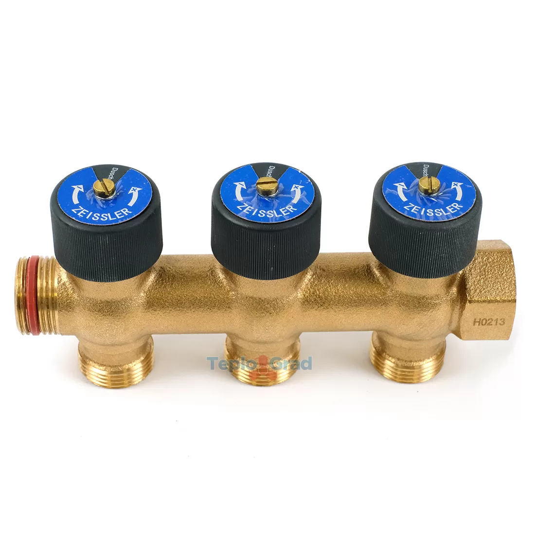 Коллектор распределительный ZEISSLER 3/4x3/4 на 3 выхода бронза
