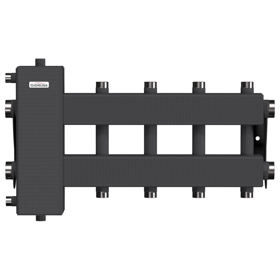 Балансировочный коллектор Gidruss BM-150-5DU (до 150 кВт, подкл. котла G 1 1/2, 2+2 контура G 1)