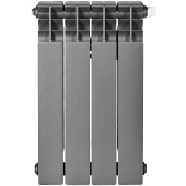 Биметаллический радиатор Stout Titan Ventil 500 4 секции, нижнее подключение, графит