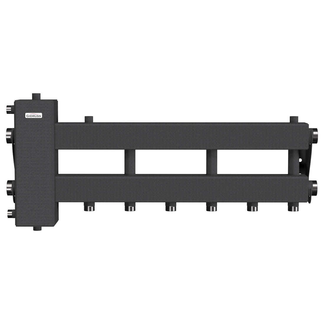 Балансировочный коллектор Gidruss BM-150-4D (до 150 кВт, подкл. котла G 1 1/2, 3 контура G 1)