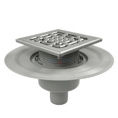 Трап для душевой с сухим затвором TIM 15x15см. прямой (вертикальный) выпуск Трап для душевой с сухим затвором TIM 15x15см. прямой (вертикальный) выпуск