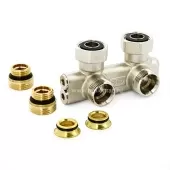 Узел нижнего подключения перекрестный Uni-fitt угловой с ниппелями и адаптерами Узел нижнего подключения перекрестный Uni-fitt угловой с ниппелями и адаптерами