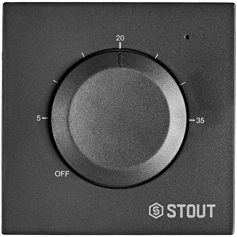 Комнатный термостат STOUT STE-2001 3А черный с датчиком теплого пола