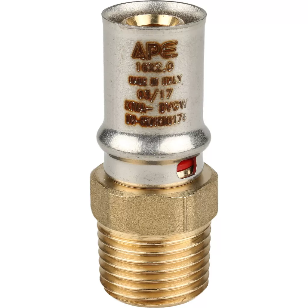 Переходник с наружной резьбой прессовой Stout 1/2 x 16 Переходник с наружной резьбой прессовой Stout 1/2 x 16