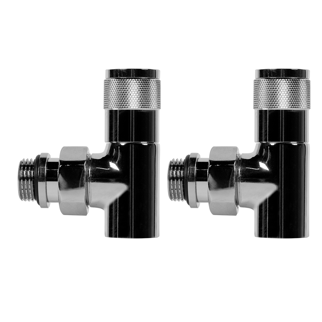 Набор дизайн-вентилей Royal Thermo PIANO 1/2 угловой (хром)