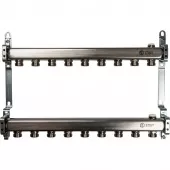 Коллектор из нержавеющей стали Stout для радиаторной разводки на 9 выходов