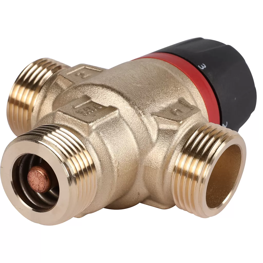 Термостатический смесительный клапан Rommer 3/4 НР 30-65°С KVs 1.8 центральное смешивание