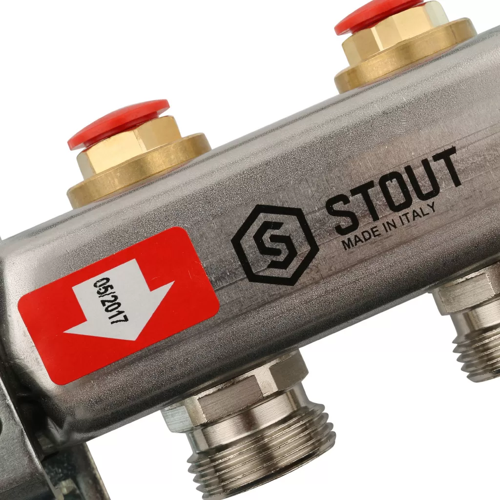 Коллектор Stout на 2 выхода из нержавеющей стали без расходомеров - SMS 0922 000002