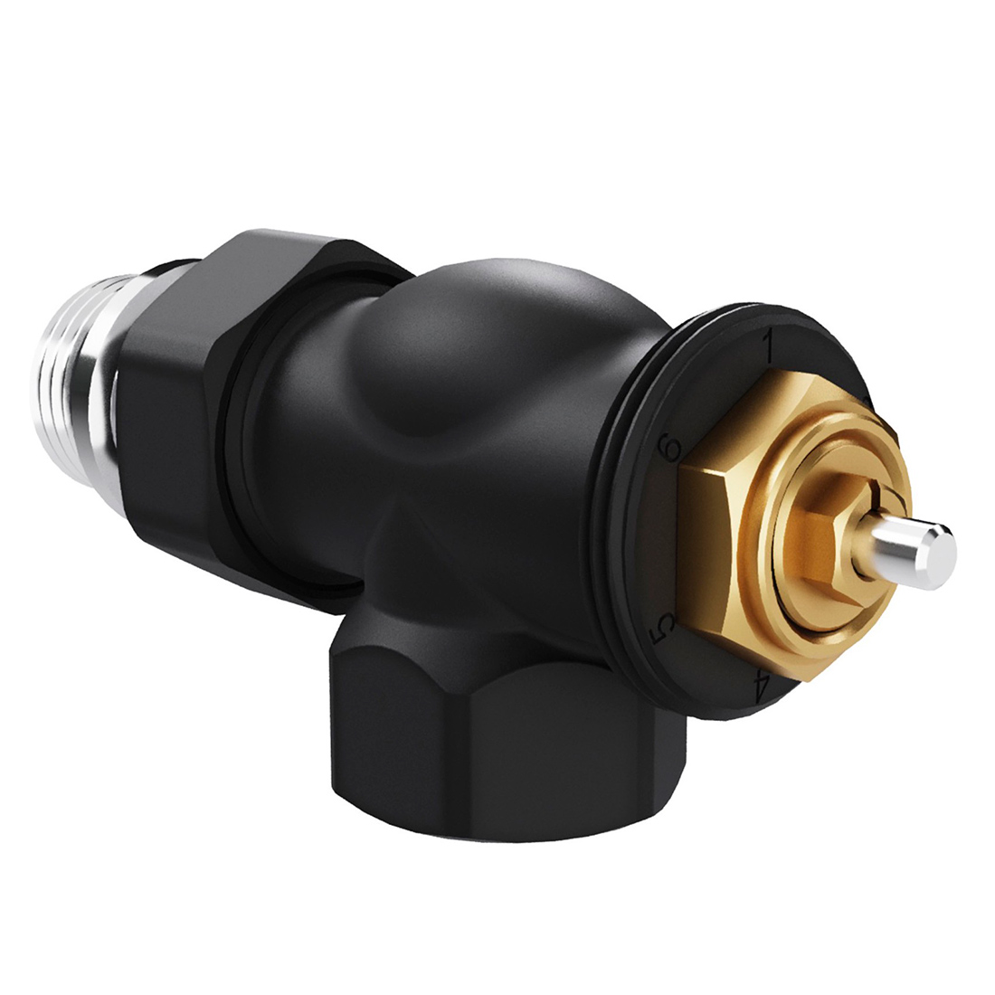 Набор термостатический осевой Royal Thermo Design 1/2" М30х1,5 (черный)