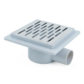 Трап из нержавеющей стали Valfex 150x150 c поворотным отводом