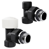 Набор термостатический угловой Royal Thermo Design 1/2" М30х1,5 (черный)