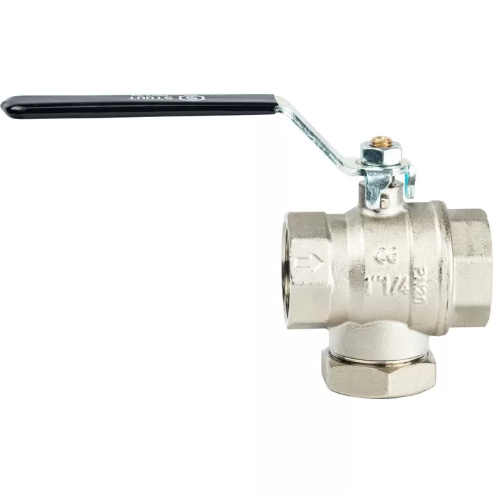 Шаровой кран Stout с фильтром ВР-ВР 1 1/4, ручка рычаг Шаровой кран Stout с фильтром ВР-ВР 1 1/4, ручка рычаг