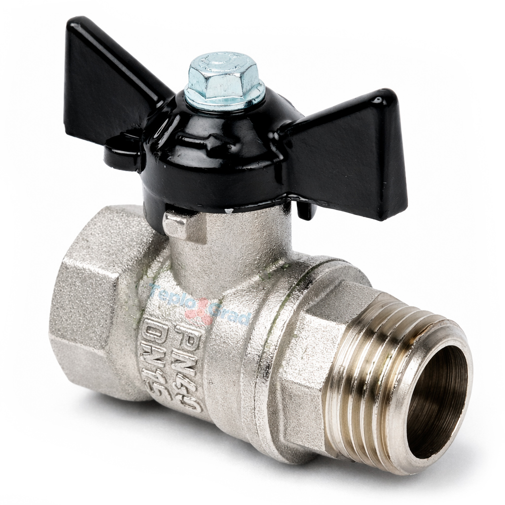 Кран шаровой Valfex DeltaPro НВ 1/2, ручка бабочка