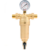 Самопромывной фильтр Valfex 1/2 с манометром и корпусом из латуни