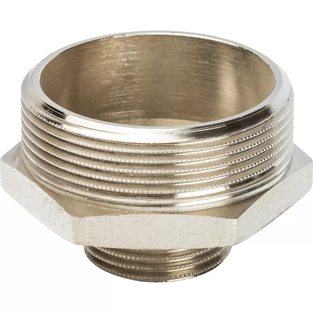 Ниппель переходной 2x1 НН никелированный Stout