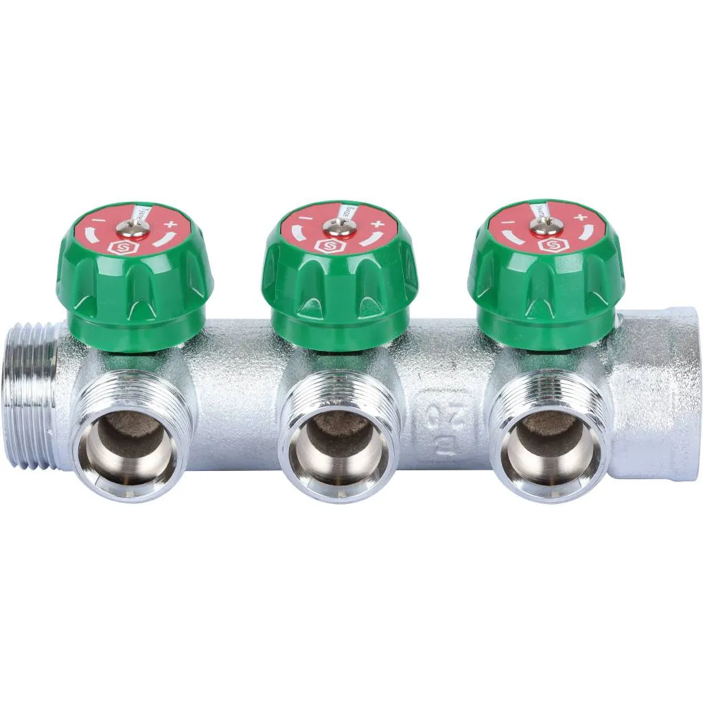 Коллектор регулирующий Stout 1, 3 отвода 3/4 Коллектор регулирующий Stout 1, 3 отвода 3/4