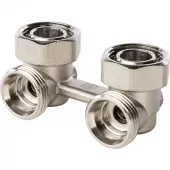 Узел нижнего подключения радиатора для двухтрубной системы Stout угловой 3/4