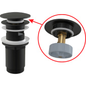 Донный клапан AlcaPlast A392BLACK 11/4 click/clack с переливом черный