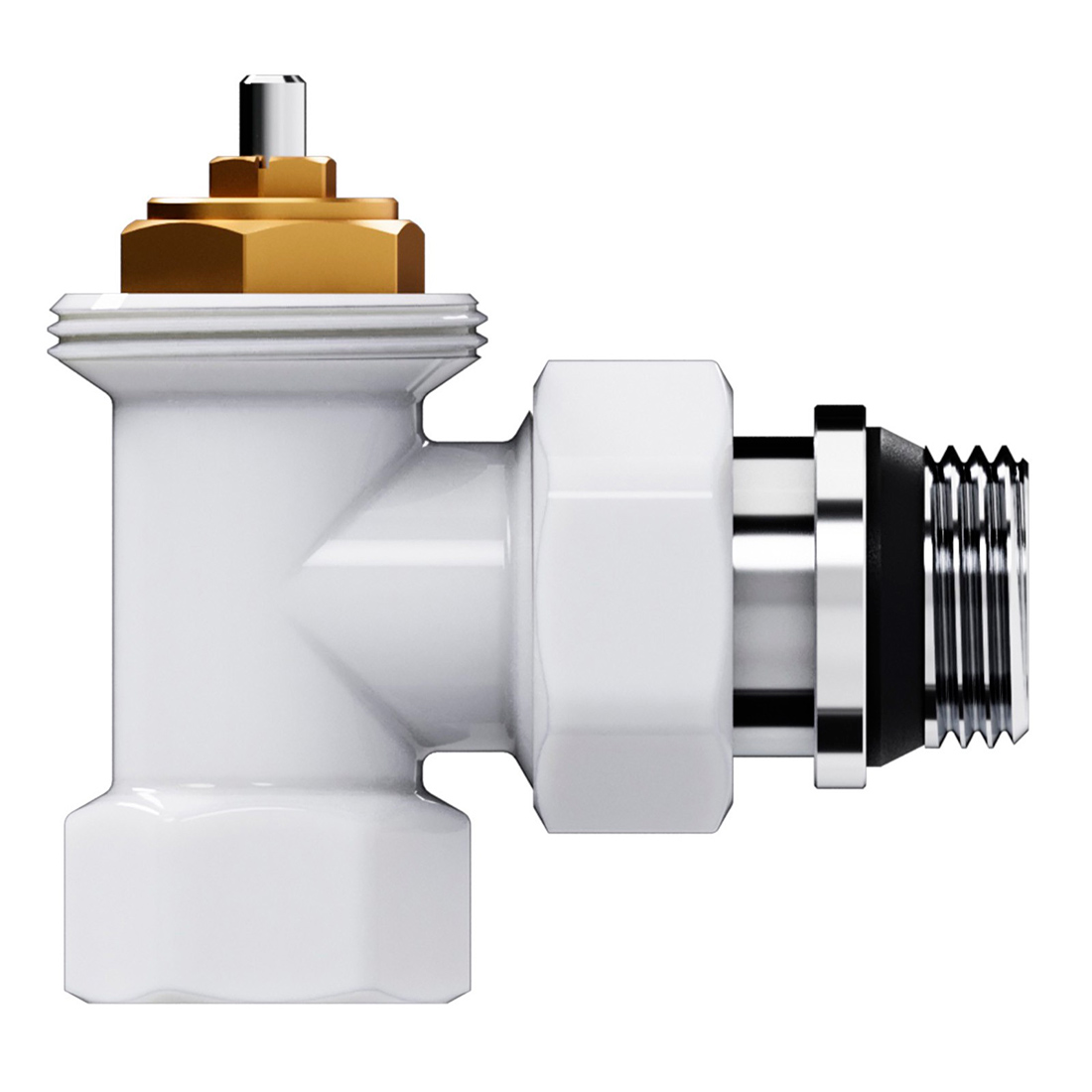 Набор термостатический угловой Royal Thermo Design 1/2" М30х1,5 (белый)