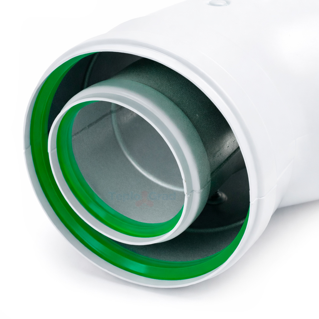 Отвод коаксиальный Termica 60/100 45°