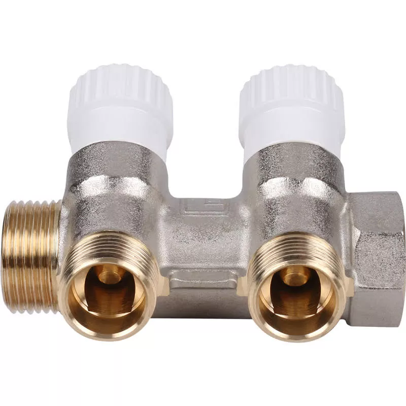 Коллектор Stout с регулировочными клапанами 3/4, 2 отвода 1/2 Коллектор Stout с регулировочными клапанами 3/4, 2 отвода 1/2