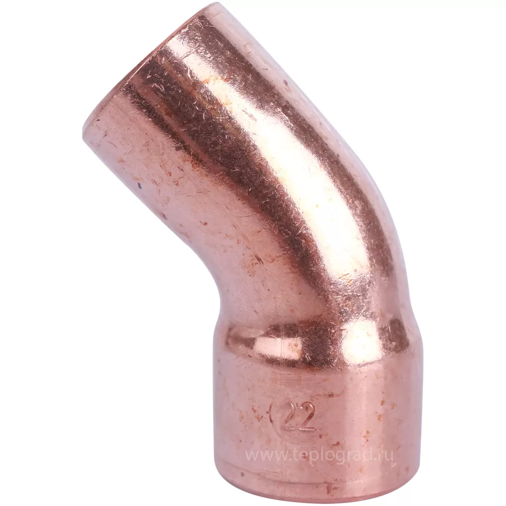 Отвод 45° 22 ВП-НП Sanha 5040, для медных труб под пайку 1504022
