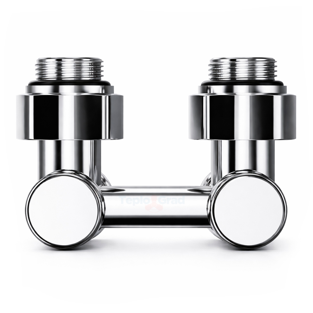 Узел нижнего подключения Royal Thermo Design угловой 1/2x3/4, хром