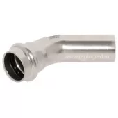 Угольник однораструбный 45° 35 Rommer из нержавеющей стали прессовой