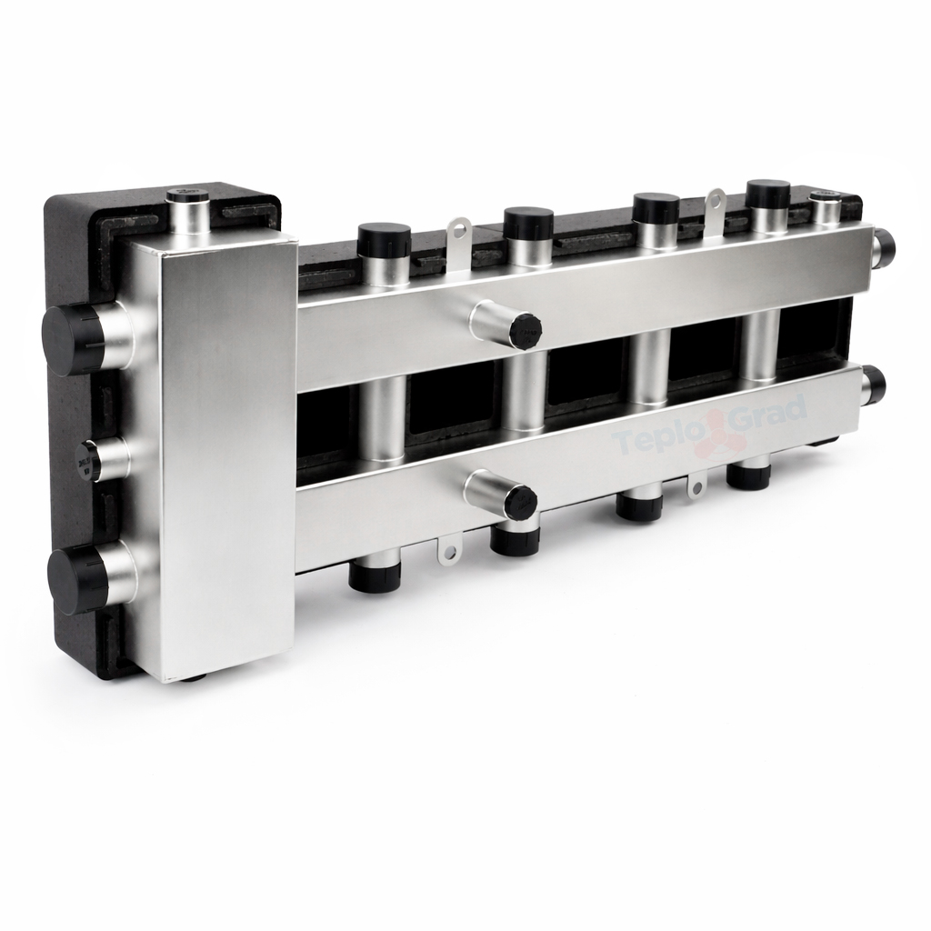 Гидравлический разделитель Zeissler с коллектором на 5 контуров