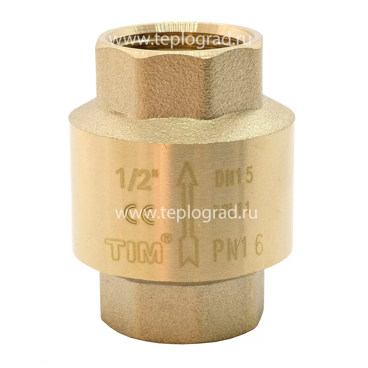 Обратный клапан TIM ВВ 1/2 с латунным штоком Обратный клапан TIM ВВ 1/2 с латунным штоком
