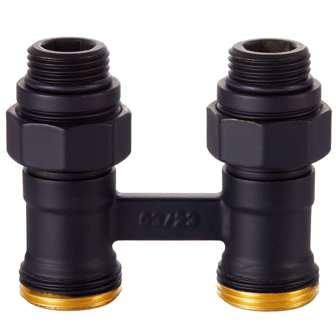 Узел нижнего подключения Royal Thermo прямой 1/2x3/4, черный