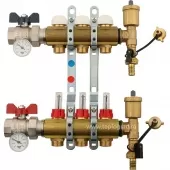 Коллектор в сборе Tiemme на 3 выхода с расходомерами - 3870008