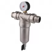 Самопромывной фильтр Tiemme 1 с манометром и латунной колбой