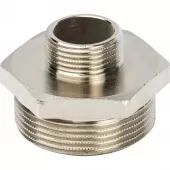 Ниппель переходной 1 1/2x3/4 НН никелированный Stout