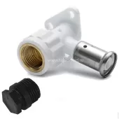 Пресс водорозетка Henco c черной заглушкой ВР 16x1/2 (56 мм) белая