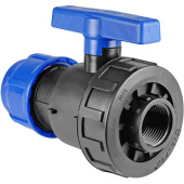 Кран шаровой Valfex с внутренней резьбой 32х3/4 для ПНД труб компрессионный Кран шаровой Valfex с внутренней резьбой 32х3/4 для ПНД труб компрессионный