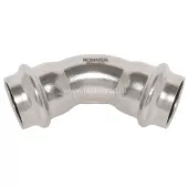 Угольник двухраструбный 45° 22 Rommer из нержавеющей стали прессовой