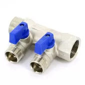 Коллектор Tiemme с шаровыми кранами 3/4, 2 отвода 1/2 1820004 Коллектор Tiemme с шаровыми кранами 3/4, 2 отвода 1/2 1820004