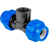 Тройник Valfex с внутренней резьбой 40x1 1/4x40 для ПНД труб компрессионный Тройник Valfex с внутренней резьбой 40x1 1/4x40 для ПНД труб компрессионный